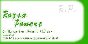 rozsa ponert business card